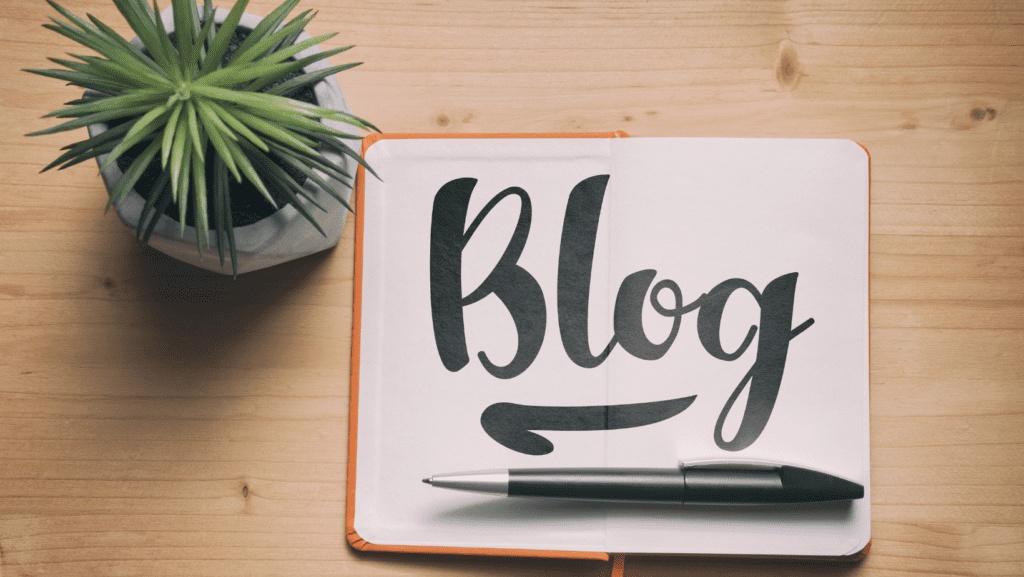 Bold typography spelling 'blog' in modern, stylish lettering