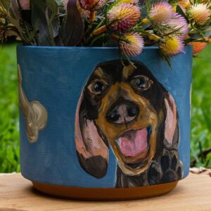 Abstract Dachshund Pot
